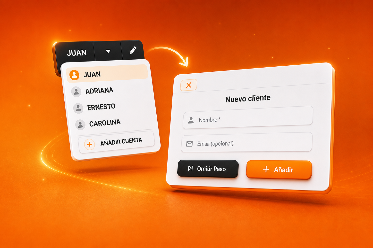 Pantalla de iFudis para dividir pedidos por cuenta en una mesa